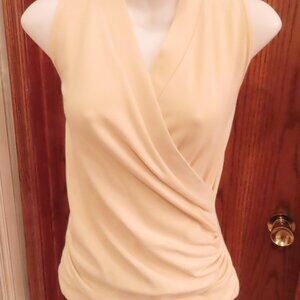 First Issue Cream Buttermilk off White Cross Front Tank Top size Medium